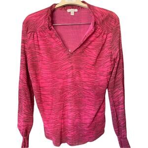 New York & Company sheer netted pullover. Colorful, lightweight. Size L.